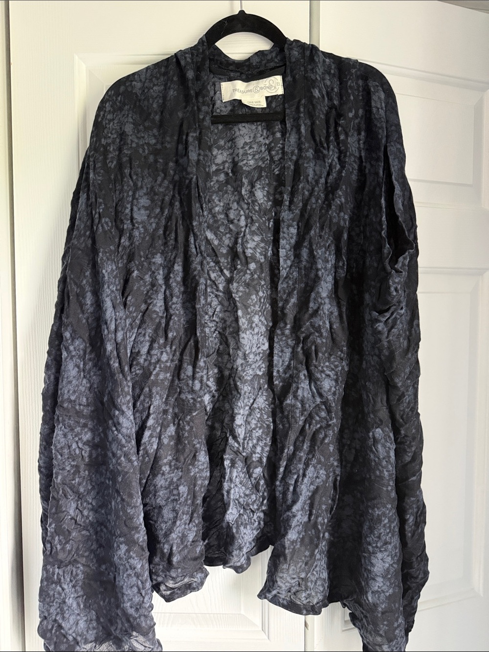 Treasure & Bond Open Front Cardigan - Black